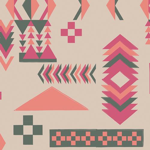 Indie Boheme Woodblock Spirit Warm in Canvas by Pat Bravo for Art Gallery Fabrics - C-74207