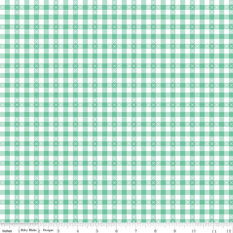Summer Skies and Fireflies Gingham Aqua by Gracey Larson for Riley Blake Designs - C16375-AQUA