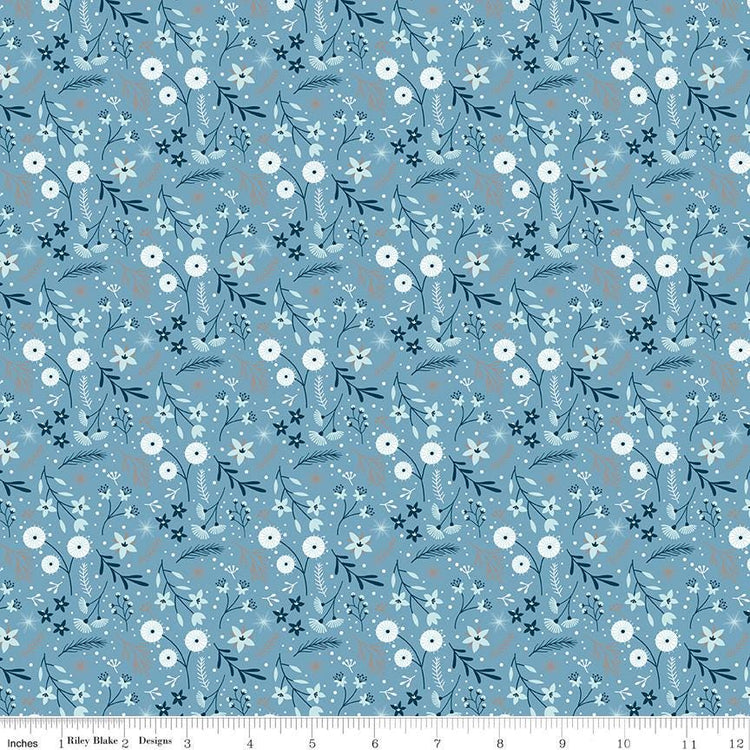 Winter Magic Floral Blue by Dani Mogstad for Riley Blake Designs - C16361-BLUE