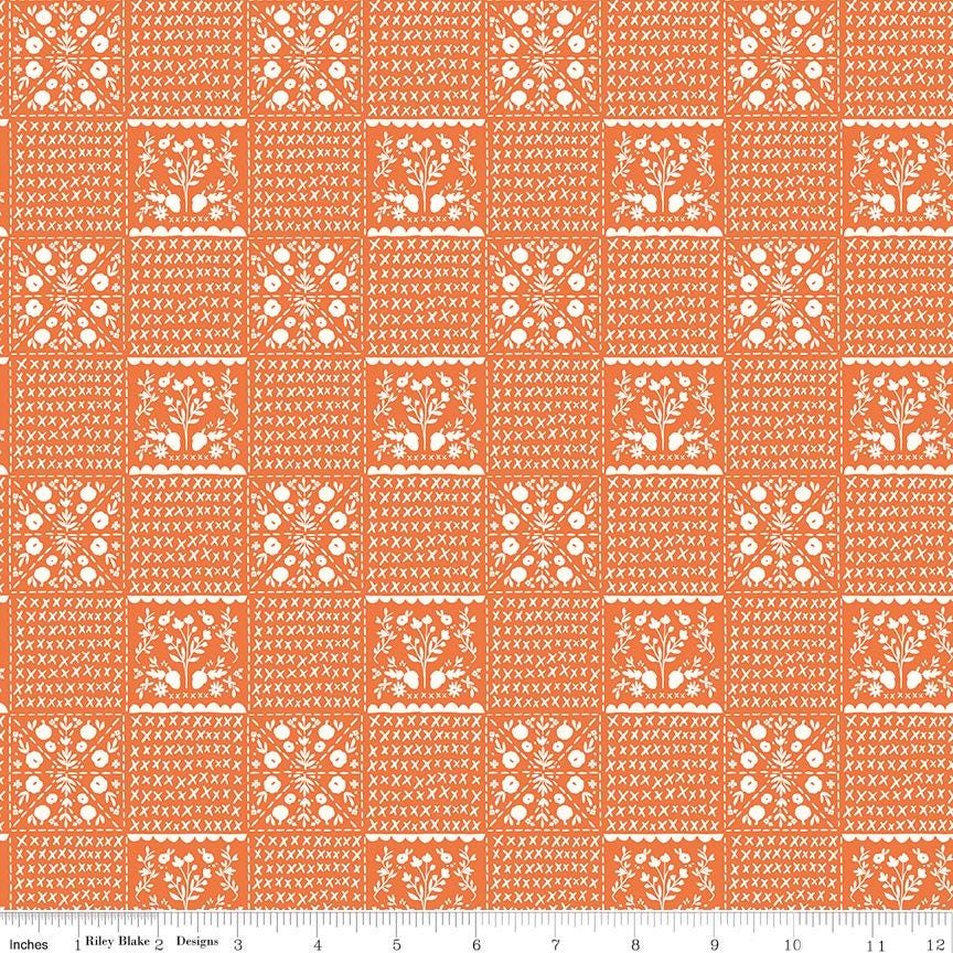 Happy Fall Days Vintage Squares Orange by Kelsey Carlson for Riley Blake Designs - C16343-ORANGE