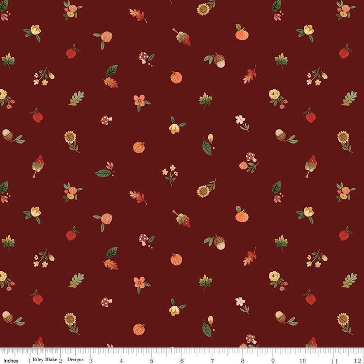 Happy Fall Days Fall Things Maroon by Kelsey Carlson for Riley Blake Designs - C16345-MAROON