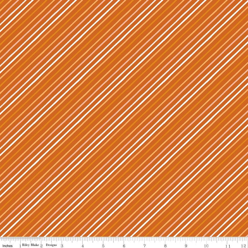 Happy Fall Days Stripes Rust by Kelsey Carlson for Riley Blake Designs - C16346-RUST