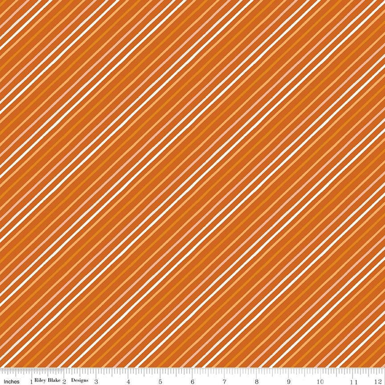 Happy Fall Days Stripes Rust by Kelsey Carlson for Riley Blake Designs - C16346-RUST