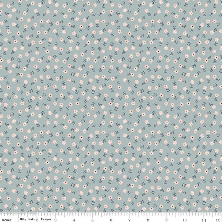 Cozy Bebe Flowers Dove by Simple Simon & Company for Riley Blake Designs - C16433-DOVE