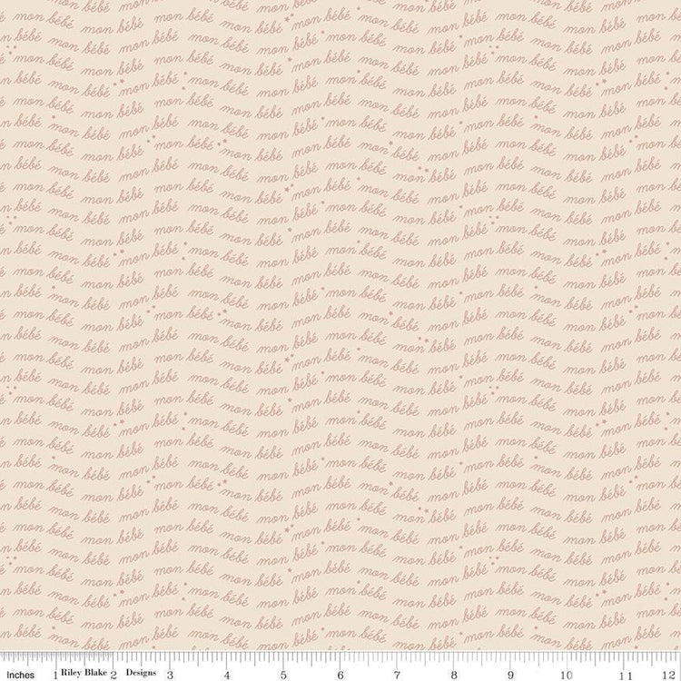 Cozy Bebe Text Cream by Simple Simon & Company for Riley Blake Designs - C16435-CREAM