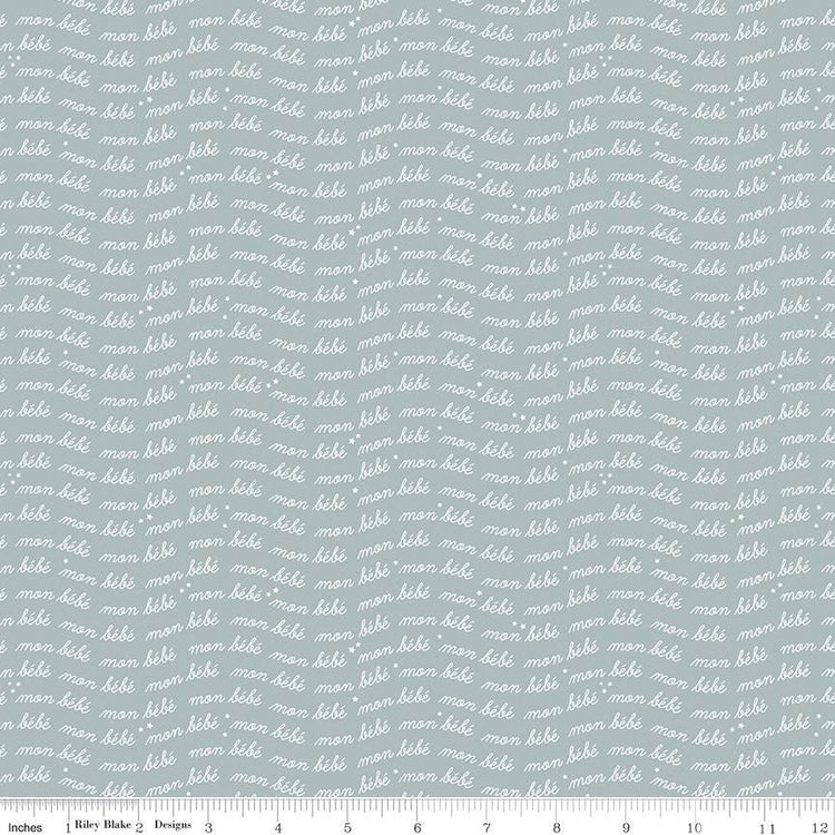 Cozy Bebe Text Dove by Simple Simon & Company for Riley Blake Designs - C16435-DOVE