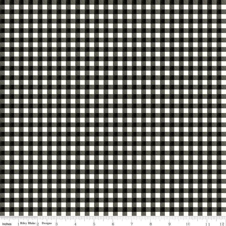 Charming Christmas Gingham Black by Kelsey Carlson for Riley Blake Designs - C16356-BLACK