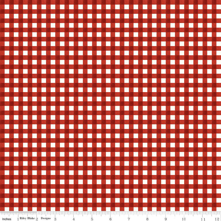 Charming Christmas Gingham Red by Kelsey Carlson for Riley Blake Designs - C16356-RED