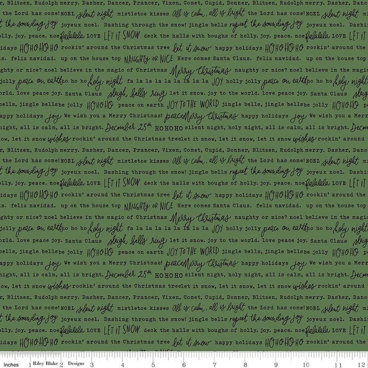 Charming Christmas Words Green by Kelsey Carlson for Riley Blake Designs - C16357-GREEN