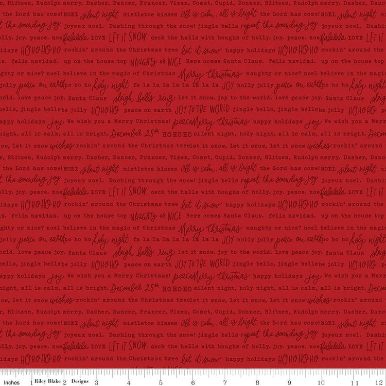 Charming Christmas Words Red by Kelsey Carlson for Riley Blake Designs - C16357-RED