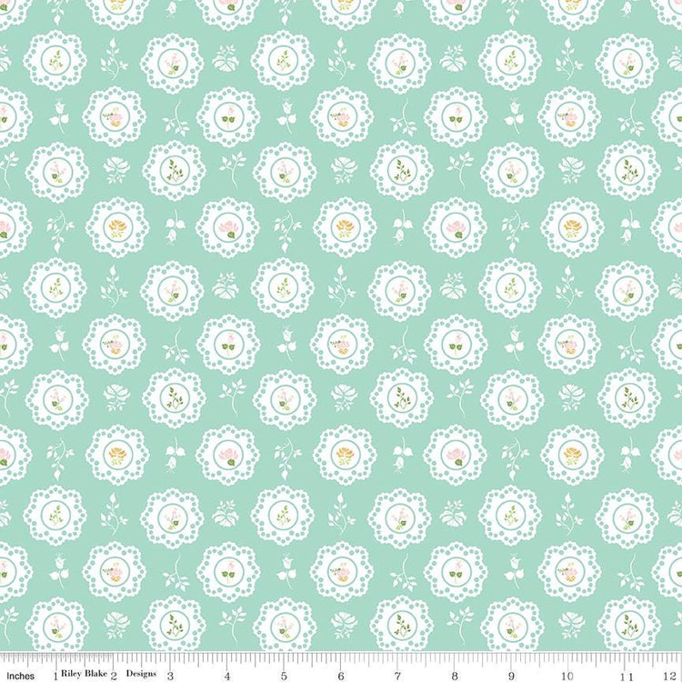 Summer Skies and Fireflies Doilies Aqua by Gracey Larson for Riley Blake Designs - C16371-AQUA
