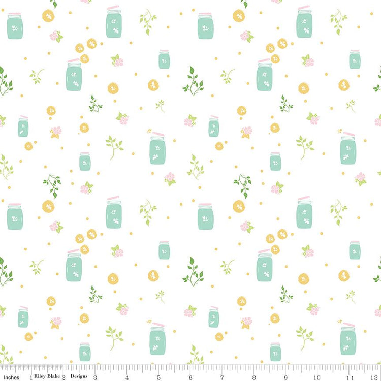 Summer Skies and Fireflies Fireflies White by Gracey Larson for Riley Blake Designs - C16373-WHITE