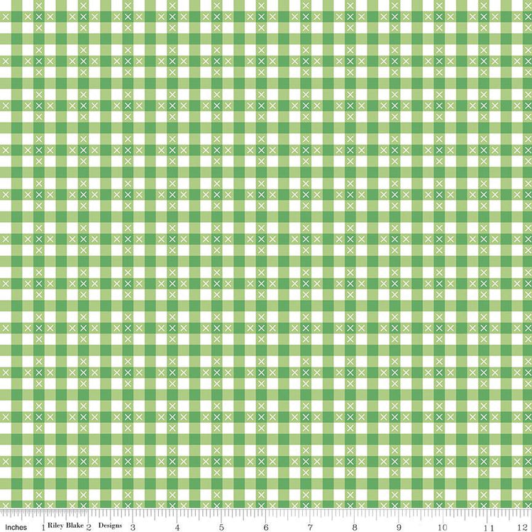 Summer Skies and Fireflies Gingham Green by Gracey Larson for Riley Blake Designs - C16375-GREEN