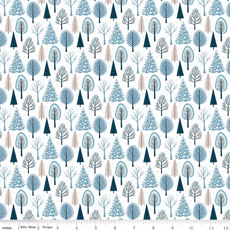 Winter Magic Trees White by Dani Mogstad for Riley Blake Designs - C16362-WHITE