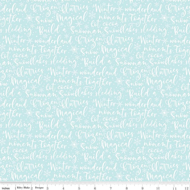 Winter Magic Winter Words Aqua by Dani Mogstad for Riley Blake Designs - C16363-AQUA