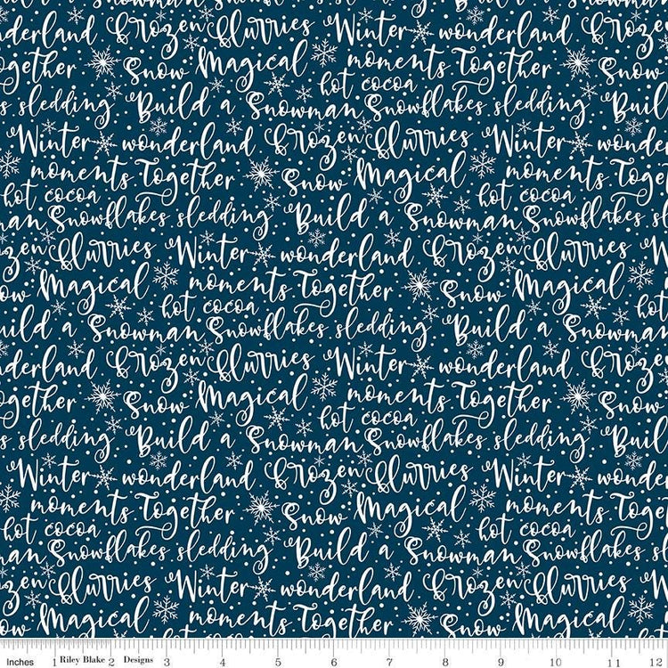 Winter Magic Winter Words Navy by Dani Mogstad for Riley Blake Designs - C16363-NAVY
