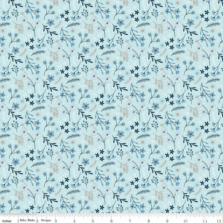 Winter Magic Floral Aqua by Dani Mogstad for Riley Blake Designs - C16361-AQUA
