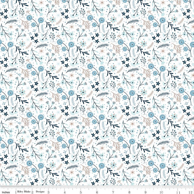 Winter Magic Floral White by Dani Mogstad for Riley Blake Designs - C16361-WHITE