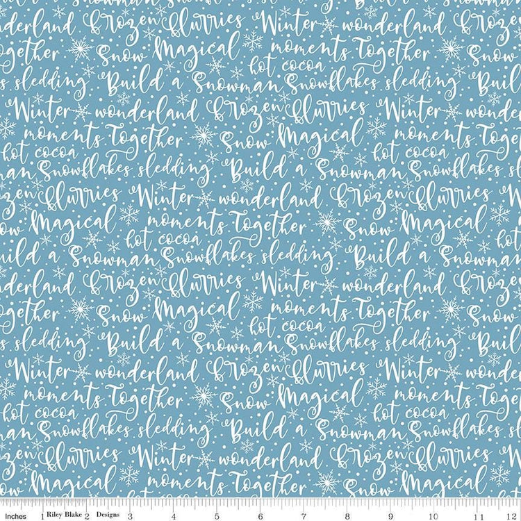Winter Magic Winter Words Blue by Dani Mogstad for Riley Blake Designs - C16363-BLUE