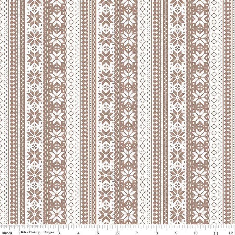 Winter Magic Sweater Stripe Tea Dye by Dani Mogstad for Riley Blake Designs - C16364-TEADYE