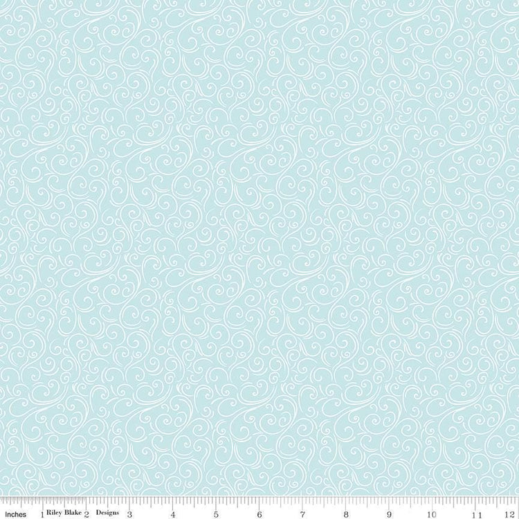 Winter Magic Swirls Aqua by Dani Mogstad for Riley Blake Designs - C16366-AQUA