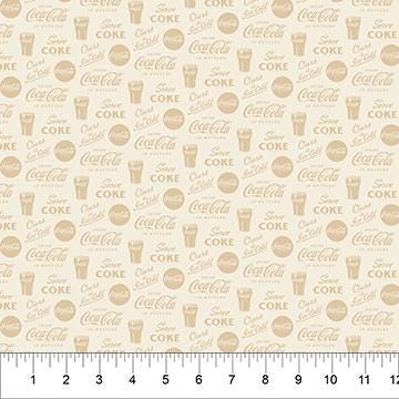 Coca-Cola ® Logos Cream (CC1007-30) by Northcott Fabrics - CC1007-30