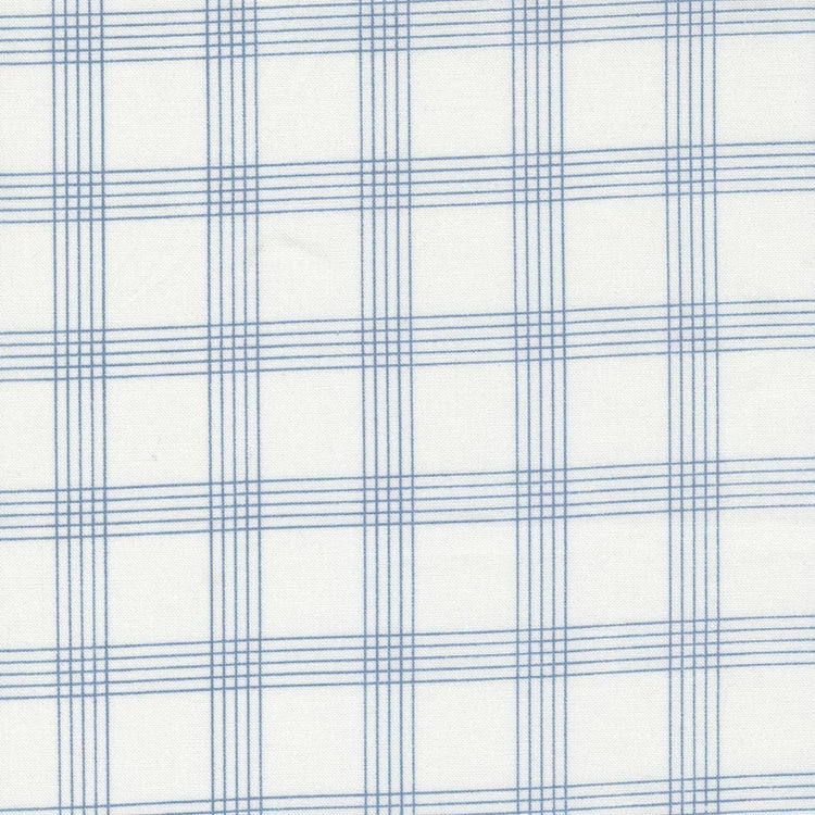 Nantucket Summer Plaid Checks Plaids Cream Blue by Camille Roskelley for Moda Fabrics - 55262 24