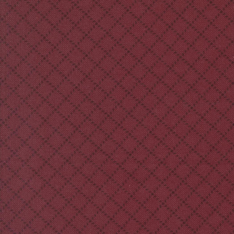 Prairie Gather Flan Merlot Stitched Grid Blenders Lattice by Primitive Gatherings for Moda Fabrics - 49315 22F