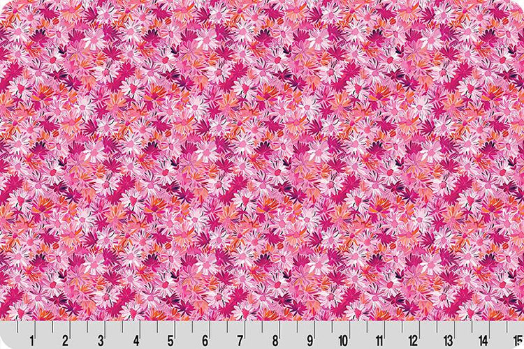 Quilting Cuddle Wanderlust Daisies Pink by Shannon Fabrics