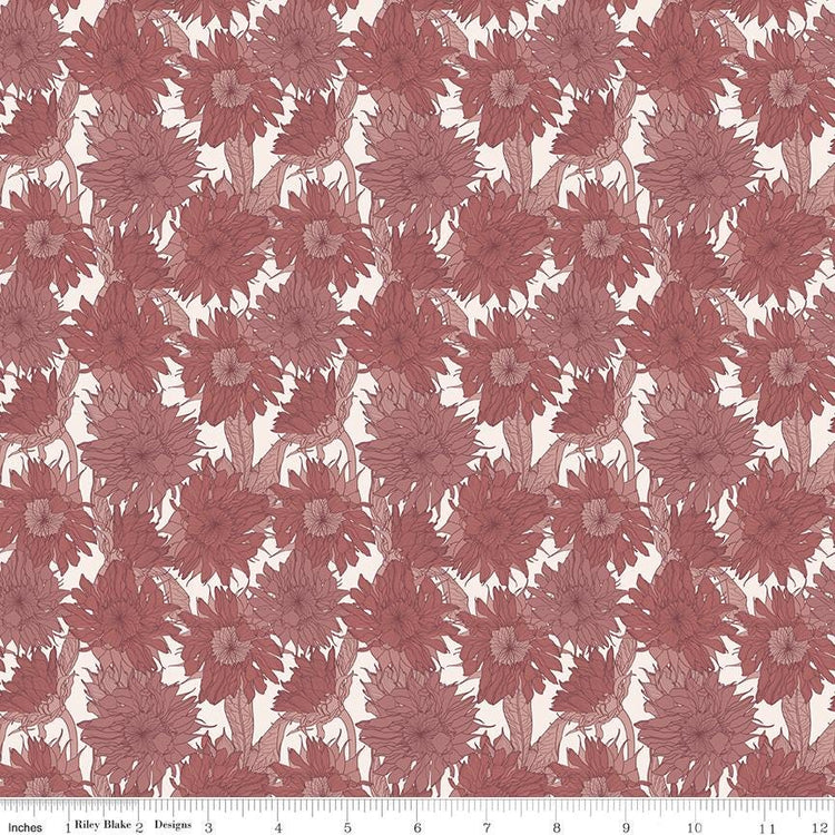 Evening on the Prairie Sunflower Dusty Rose by Modern Prairie for Riley Blake Designs - C16741-DUSTYROSE