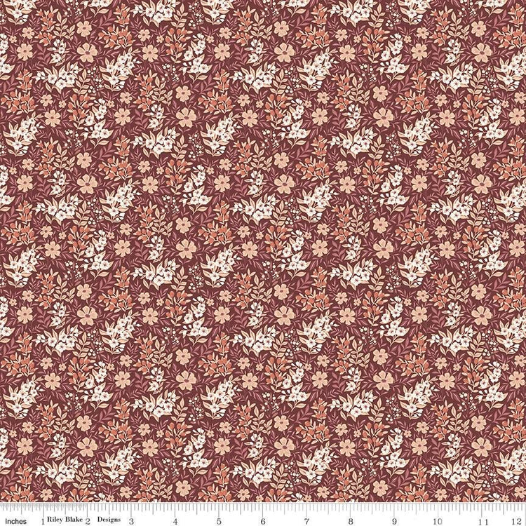 Evening on the Prairie Ditsy Floral Marsala by Modern Prairie for Riley Blake Designs - C16747-MARSALA