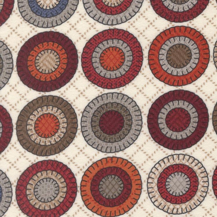 Prairie Gatherings Flannel Penny Cheater Porcelain by Primitive Gatherings for Moda Fabrics - 49301 11F