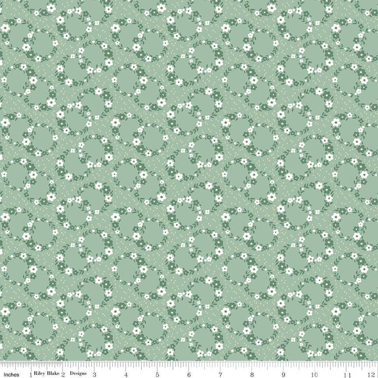 Mary Catherine Wreaths Sage by Amy Smart for Riley Blake Designs - C16701-SAGE