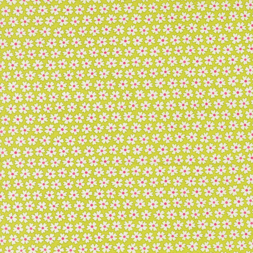 Pick Me Pocket of Posies Lime Small Floral by Me and My Sister Designs for Moda Fabrics - 22492 15