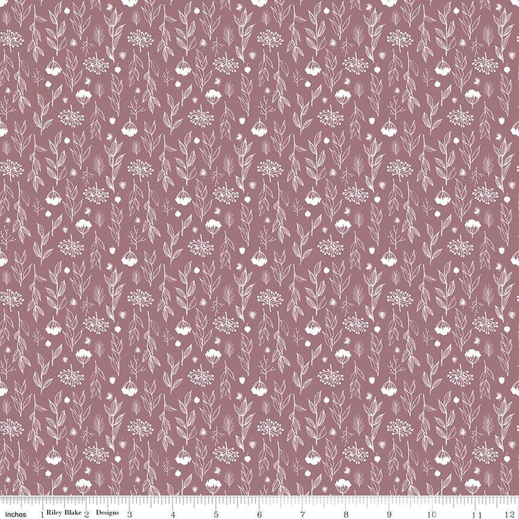 Evening on the Prairie Silhouette Floral Heather by Modern Prairie for Riley Blake Designs - C16748-HEATHER
