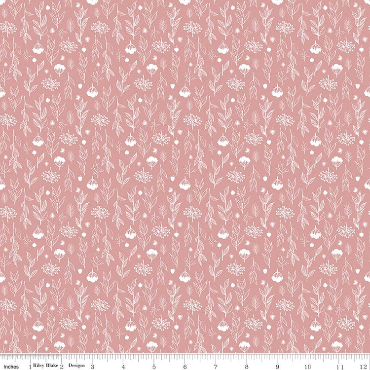 Evening on the Prairie Silhouette Floral Pink by Modern Prairie for Riley Blake Designs - C16748-PINK
