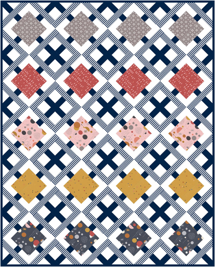 New York Lattice Quilt Pattern in Simply Cozy fabric by Zen Chic - quilt kit with pattern