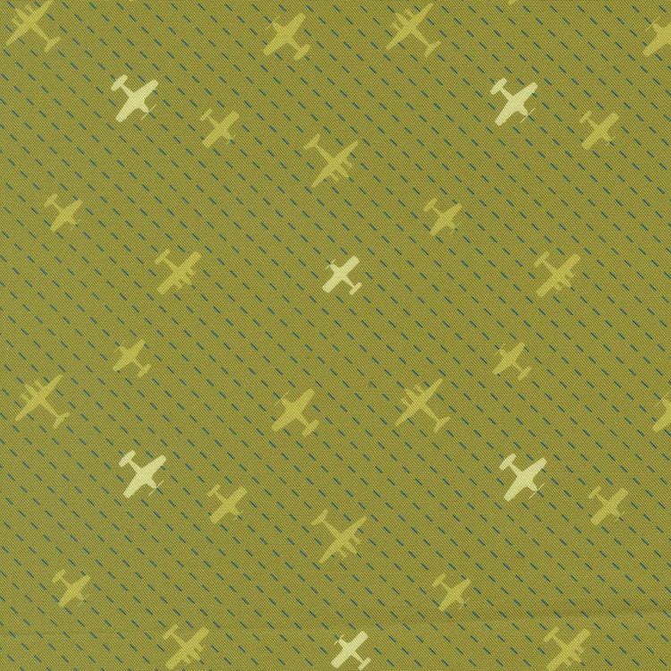 High Flight Flight Path Novelty Airplanes Grass by Sariditty for Moda Fabrics - 45064 13