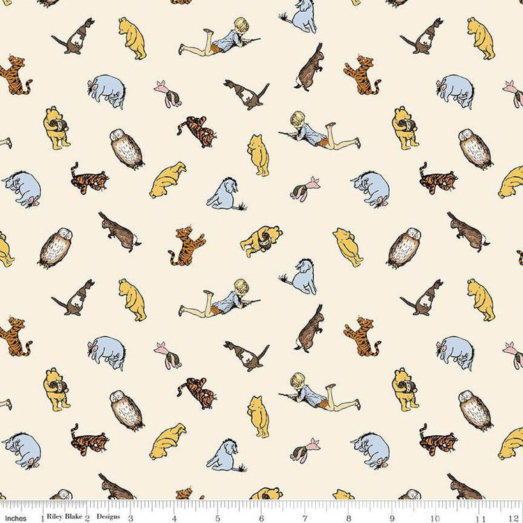 Winnie the Pooh Characters Cream by Echo Park Paper Co. for Riley Blake Designs - C17003-CREAM