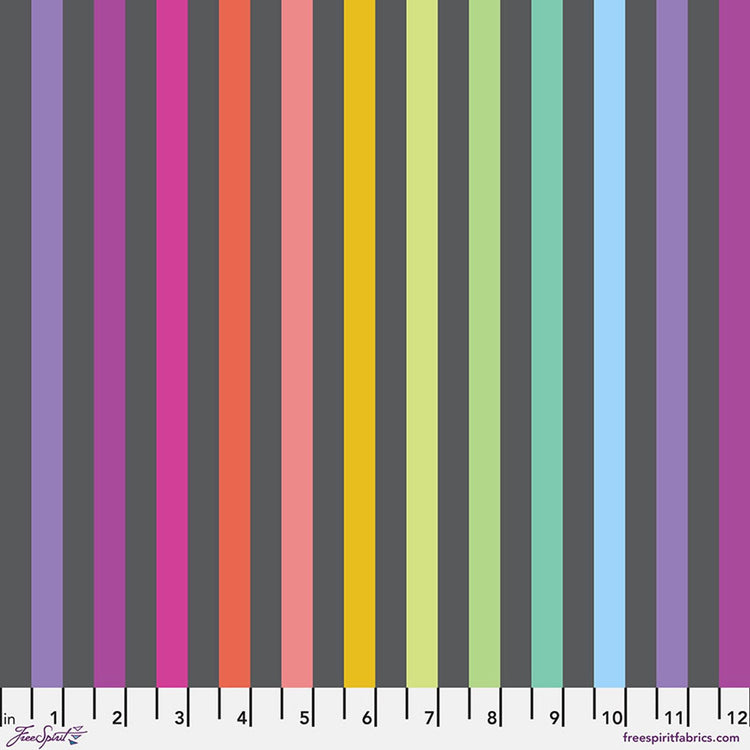 True Colors Disco Stripe - Carbon by Tula Pink for Free Spirit Fabrics - PWTP231.CARBON