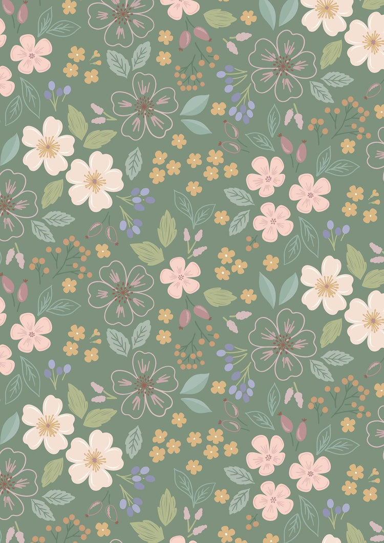 Sky Garden Green Grey by Cassandra Connolly for Lewis & Irene - CC56-3
