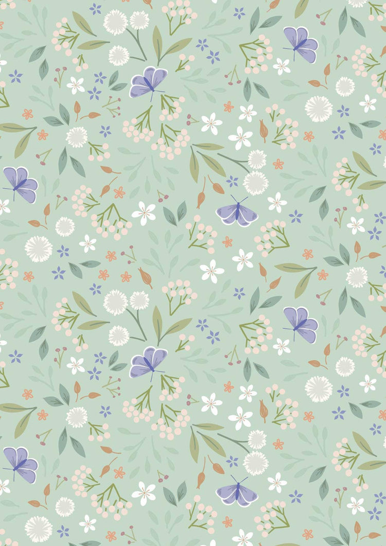 Sky Garden Floral Odyssey Misty Jade by Cassandra Connolly for Lewis & Irene - CC57-1