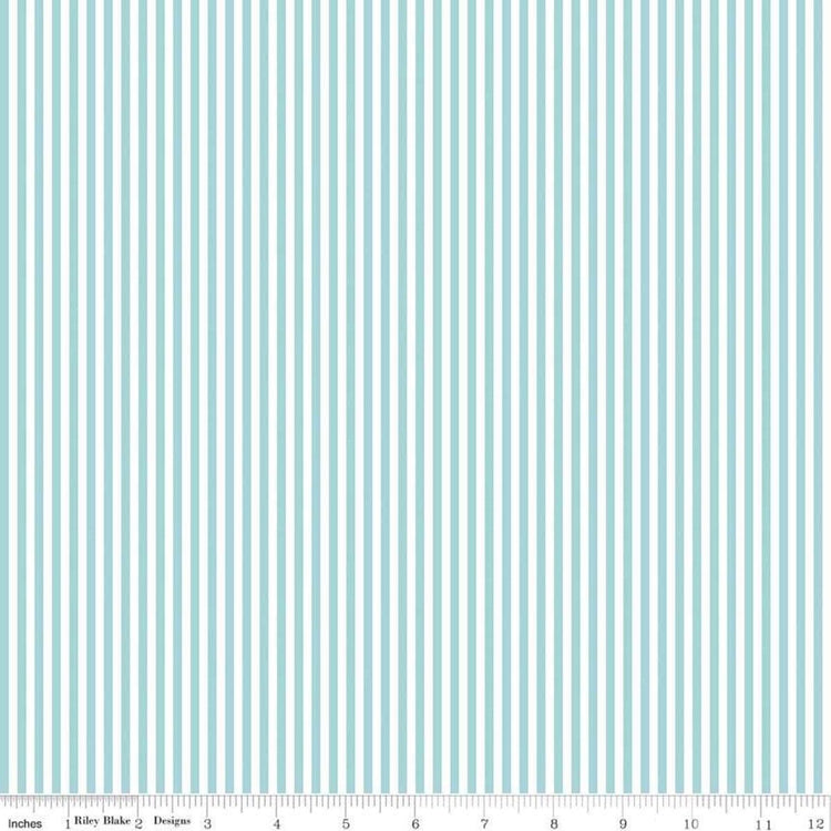 Aqua 1/8 Stripe by Riley Blake Designs