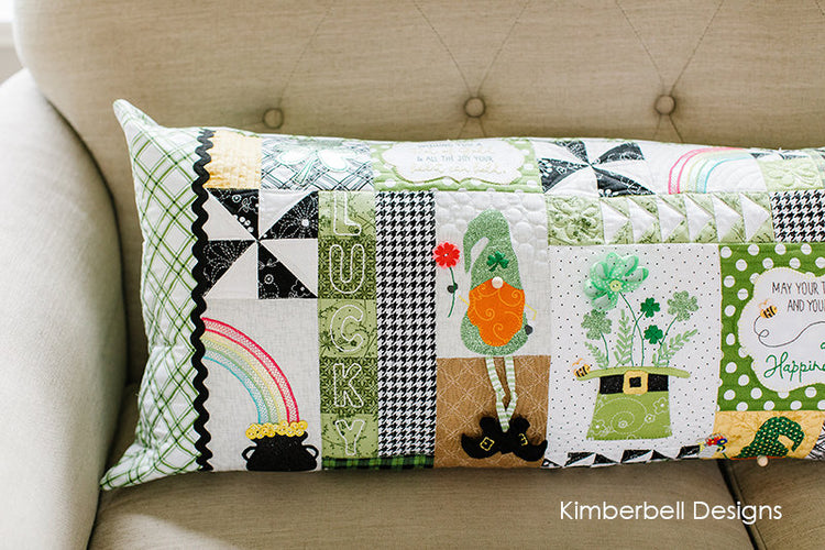 Luck O' The Gnome: St. Patrick's Day Bench Pillow (Machine Embroidery Version CD)