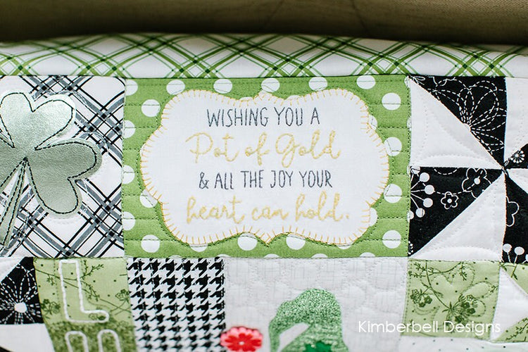 Luck O' The Gnome: St. Patrick's Day Bench Pillow (Machine Embroidery Version CD)