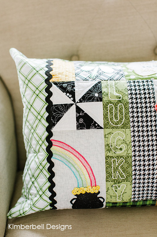 Luck O' The Gnome: St. Patrick's Day Bench Pillow (Machine Embroidery Version CD)
