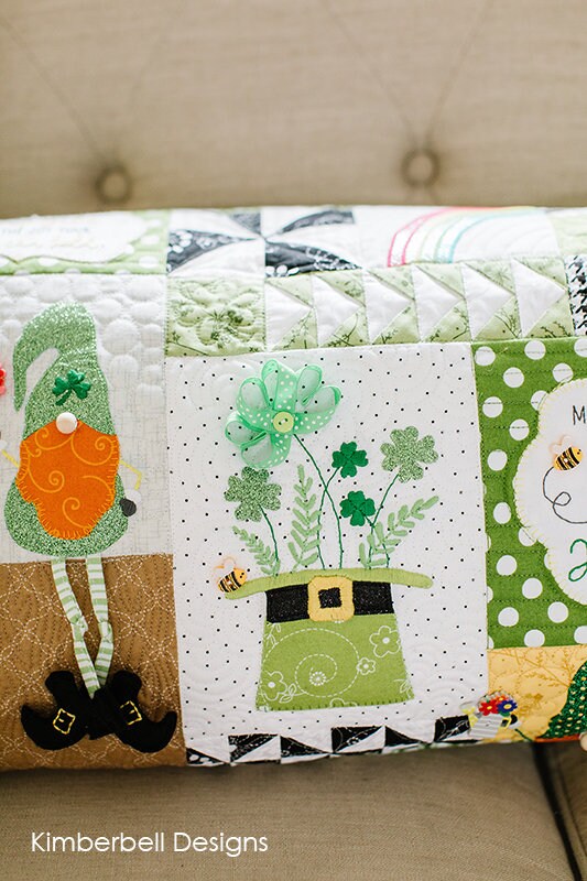 Luck O' The Gnome: St. Patrick's Day Bench Pillow (Machine Embroidery Version CD)