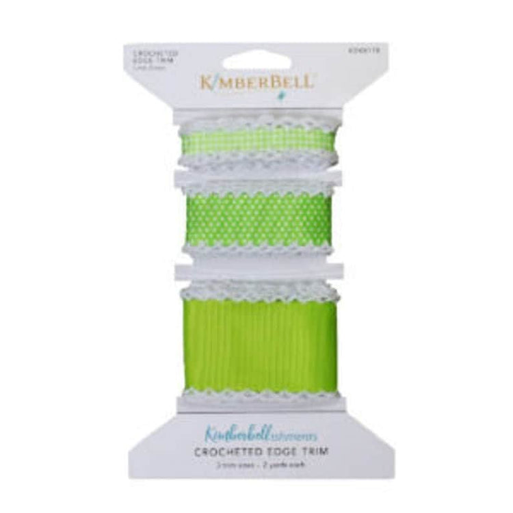 KimberBell Crocheted Edge Trim (in red, grey or green)