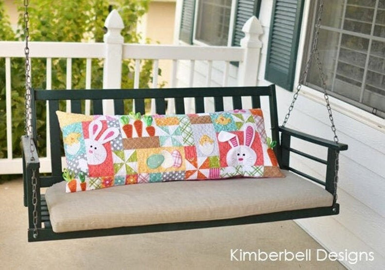 The “HOPPY" Easter Bench Pillow Machine Embroidery CD by Kimberbell Designs