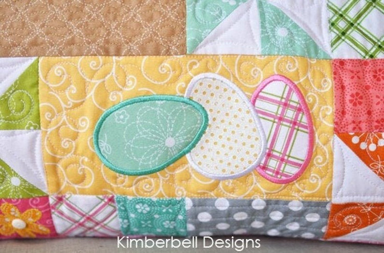 The “HOPPY" Easter Bench Pillow Machine Embroidery CD by Kimberbell Designs